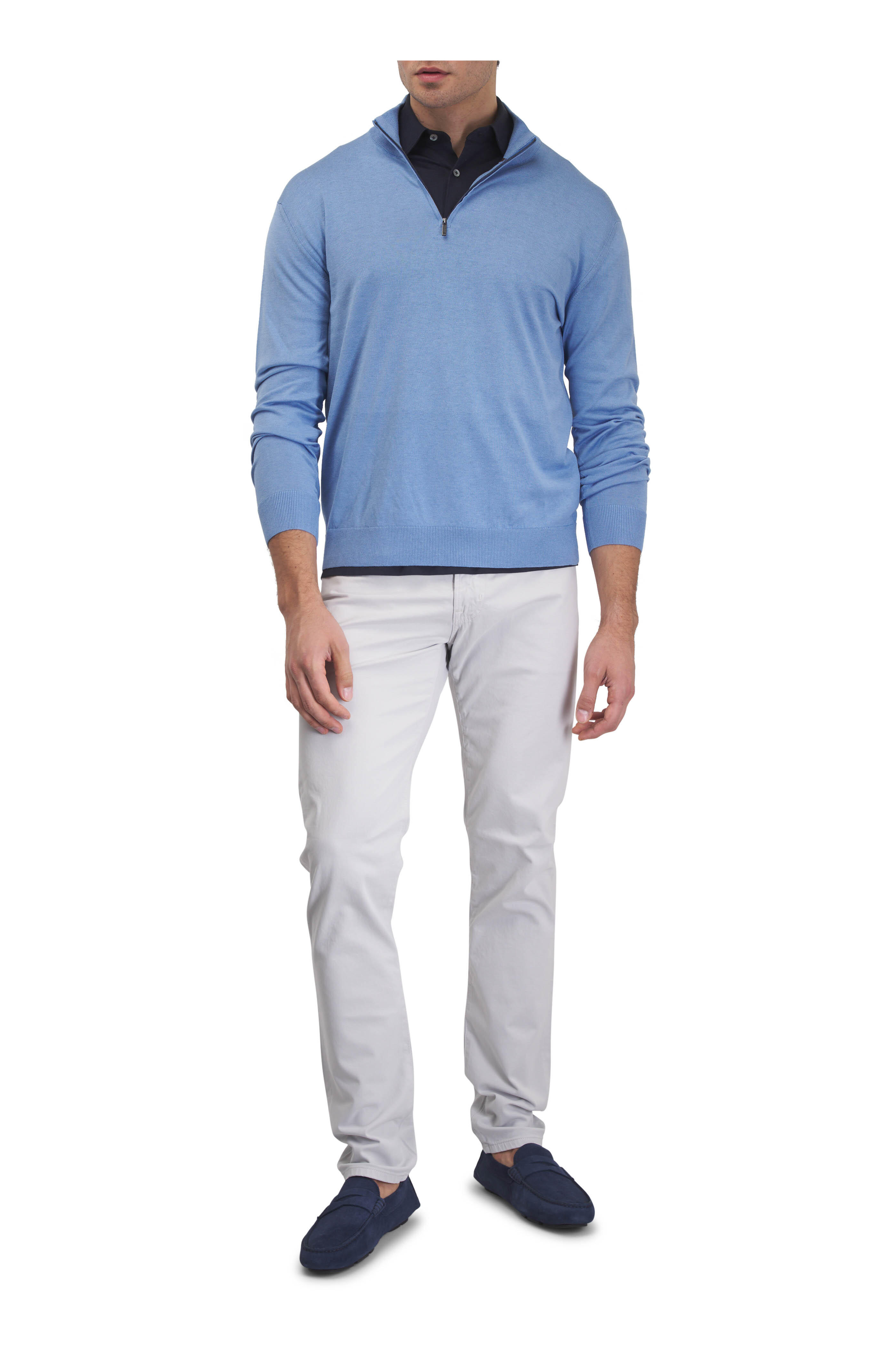 AG - Tellis Light Gray Cotton Stretch Twill Pant