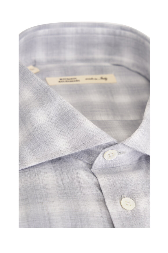 Maurizio Baldassari Santini Light Gray Check Sport Shirt - view 4