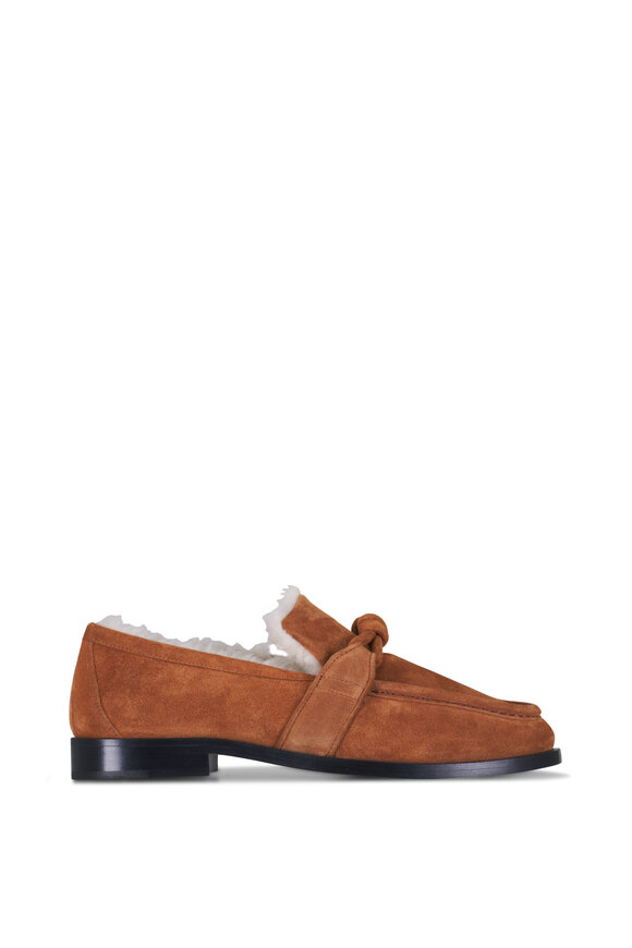 Bottega Veneta Astaire Caramel Suede Shearling Loafer - view 3