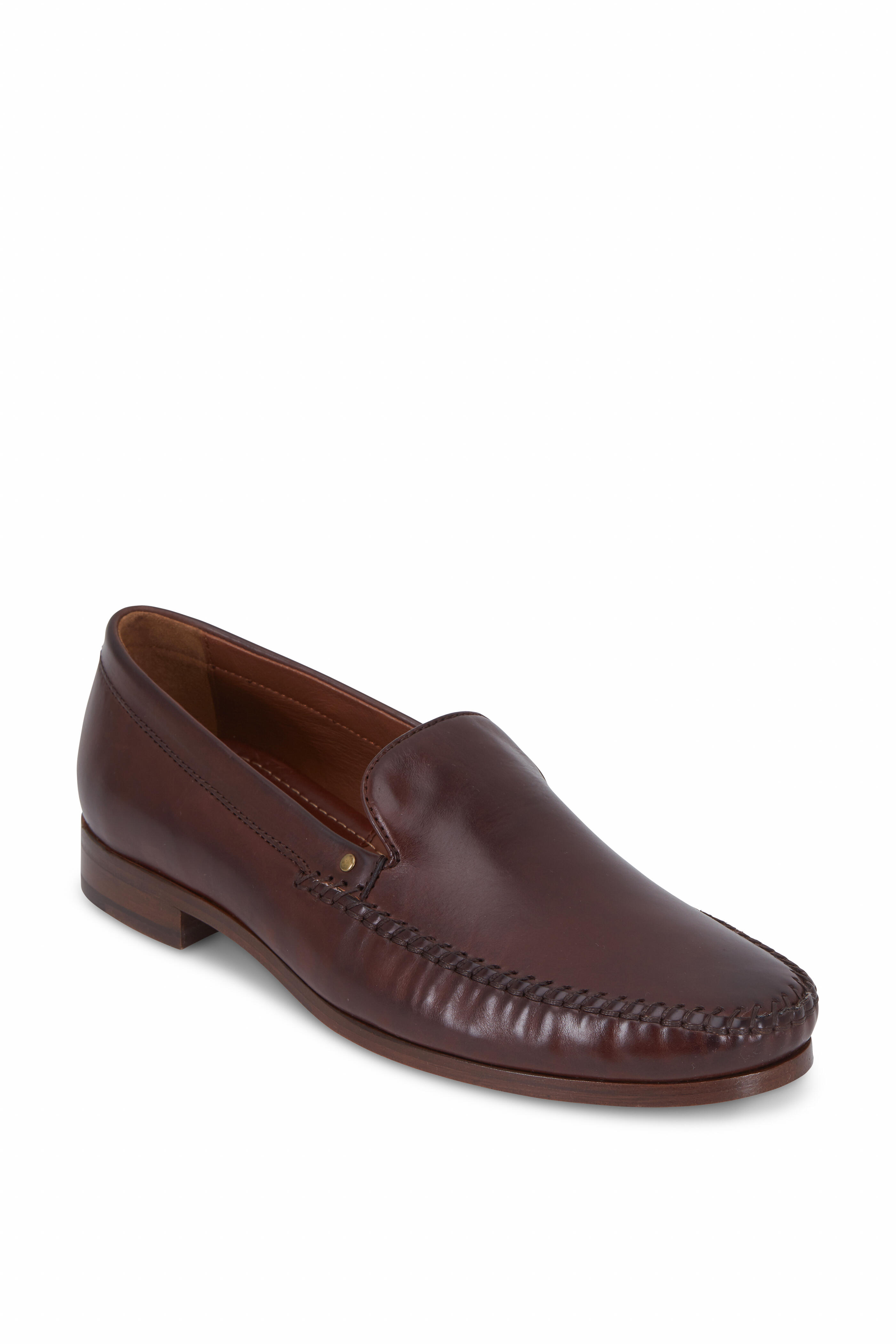 Trask Seth Brown Italian Leather Loafer Mitchell Stores