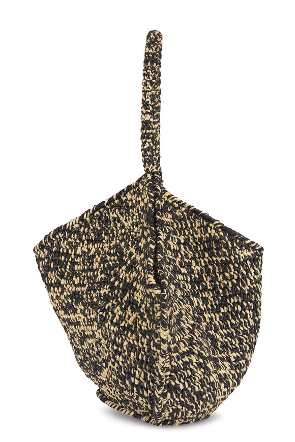 Khaite Medium Lotus Black & White Raffia Tote - view 4