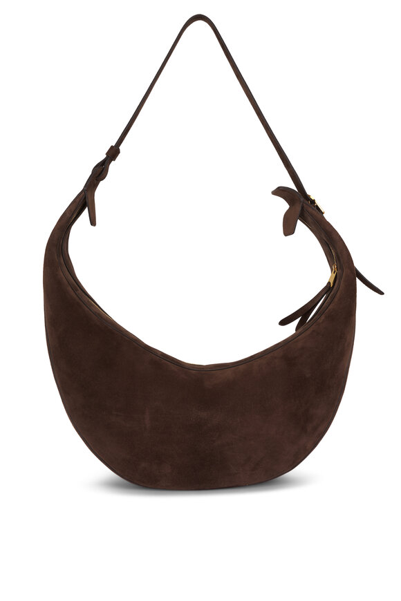 Khaite Augustina Dark Brown Suede Hobo - view 2