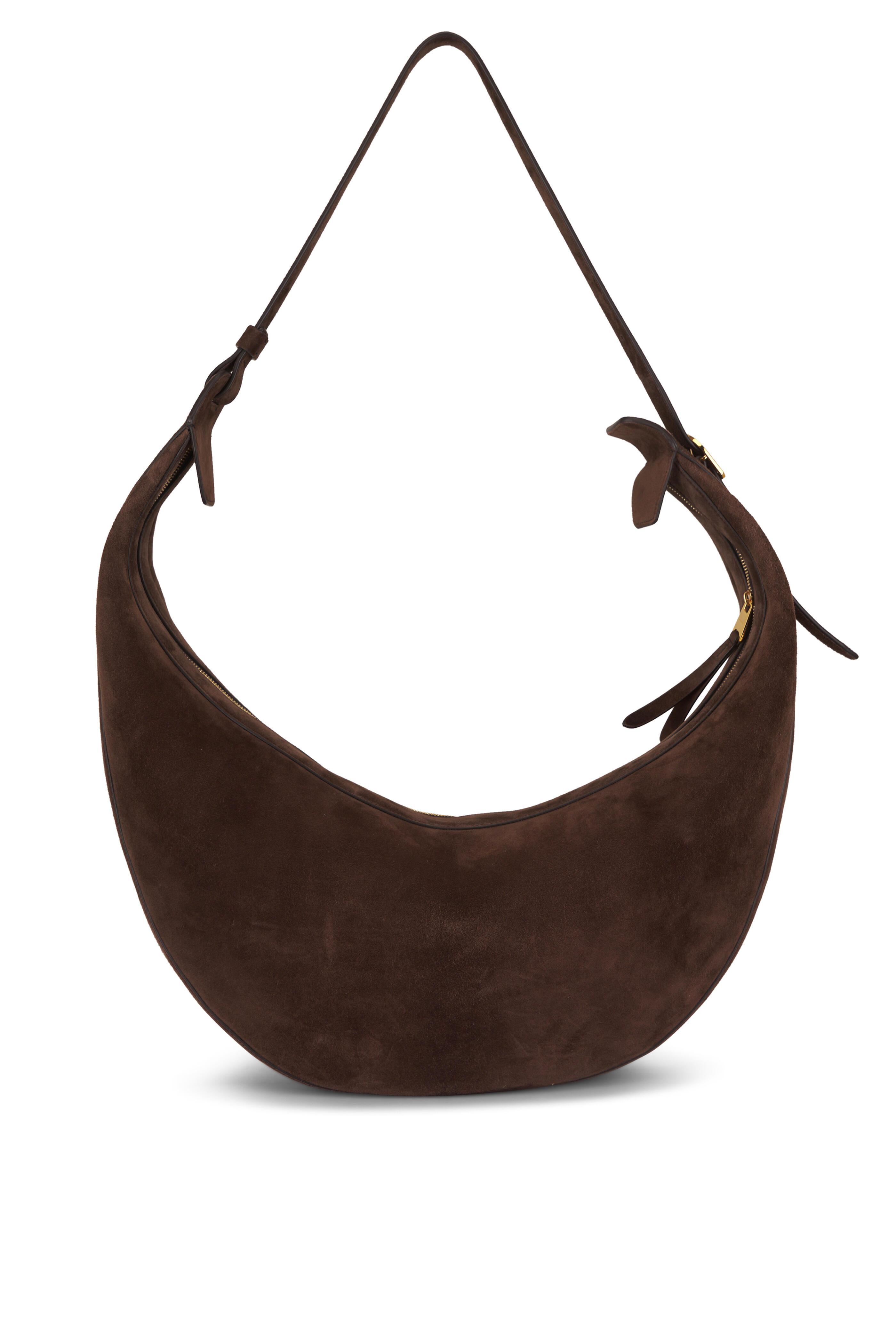 Khaite - Augustina Dark Brown Suede Hobo