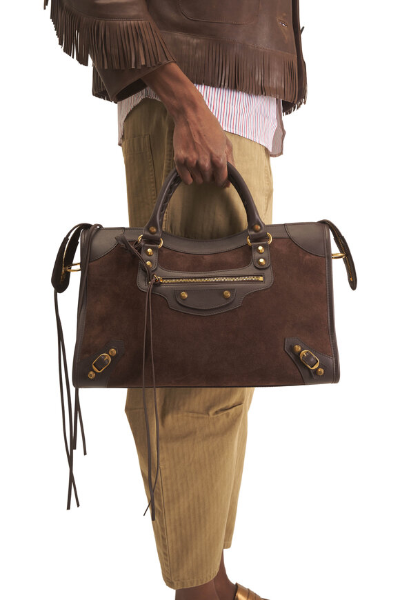 Balenciaga Medium Le City Moka Suede Top Handle Bag - view 2