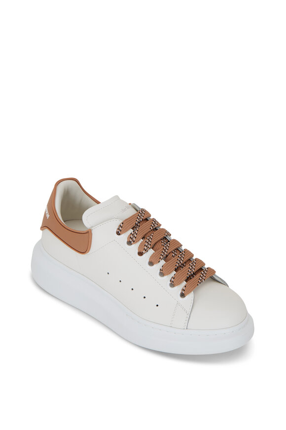 マルーン McQueen - White & Copper Rubber Exaggerated Sole Sneaker