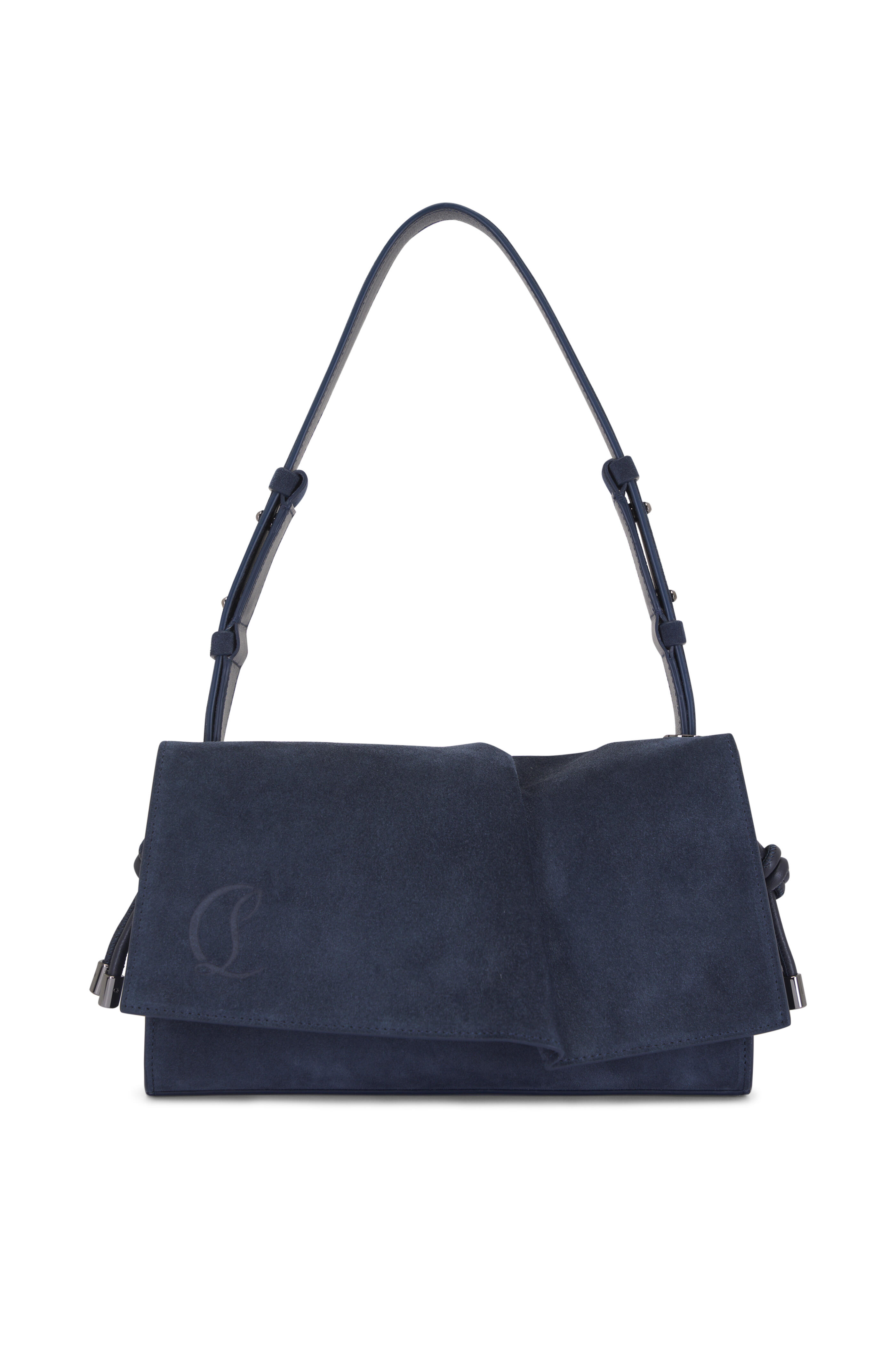 Christian Louboutin - Baggy Small Navy Blue Suede Shoulder Bag