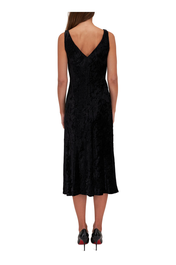 Vince - Luxe Black Textured Velvet Slip Dress