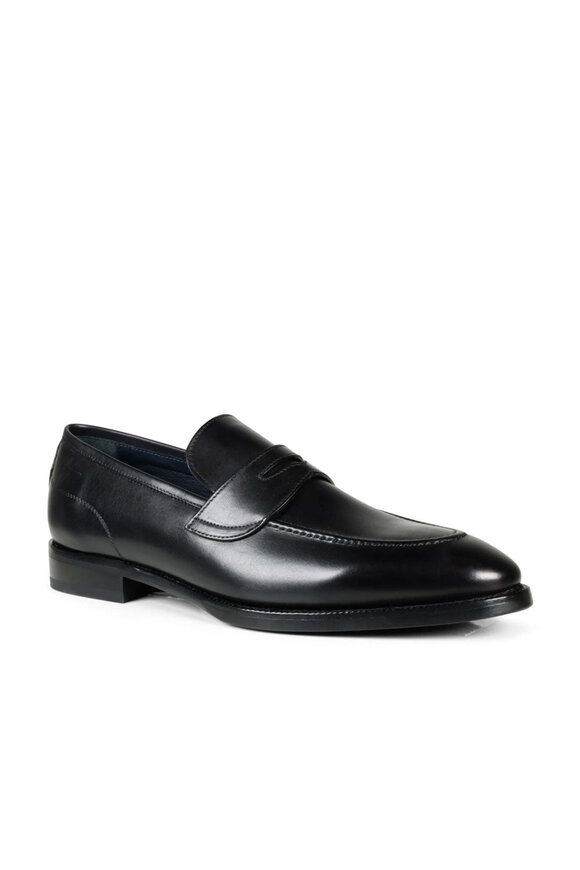 Scarpe di Bianco Aviono Leather Dress Loafer in Nero