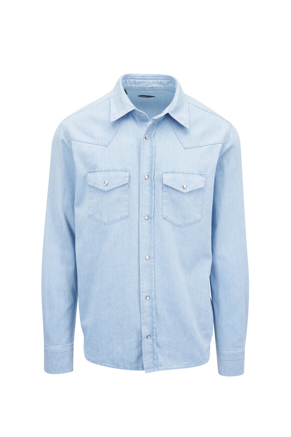 Tom Ford - Medium Blue Denim Shirt | Mitchell Stores