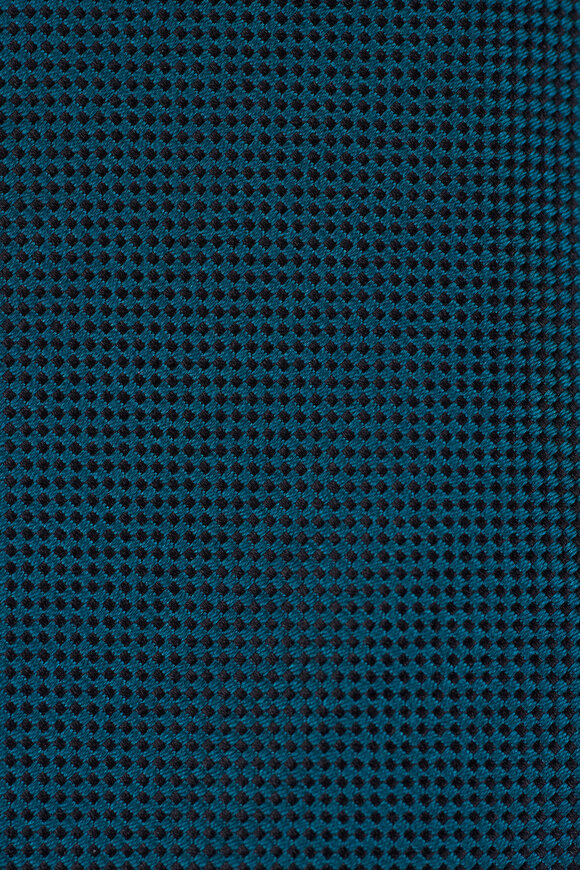 Zegna Teal Geometric Print Silk Necktie - view 2
