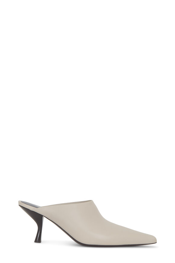 The Row - Bourgeoisie Pearl Gray Leather Mule, 65mm 