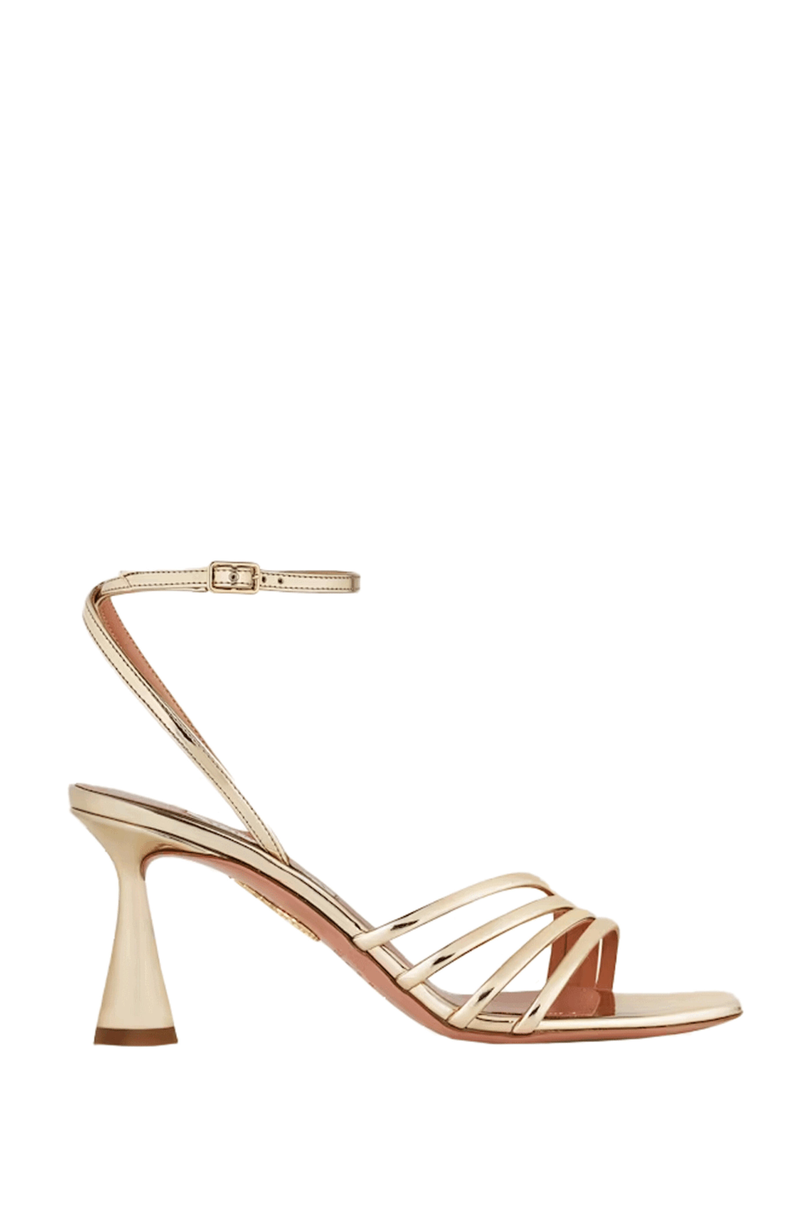 Aquazzura - Latour Soft Gold Leather Strappy Sandal, 75mm