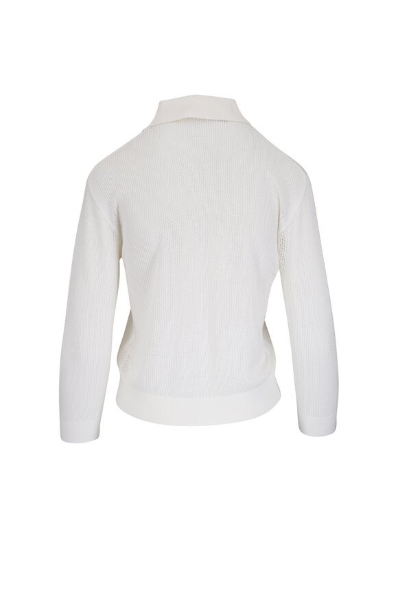 L'Agence Carine Ivory Pointelle Knit Sweater - view 2