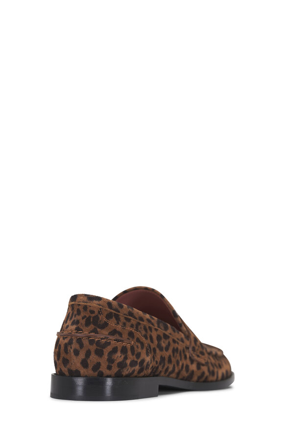 Amina Muaddi Tilda Animal Print Suede Penny Loafer - view 4