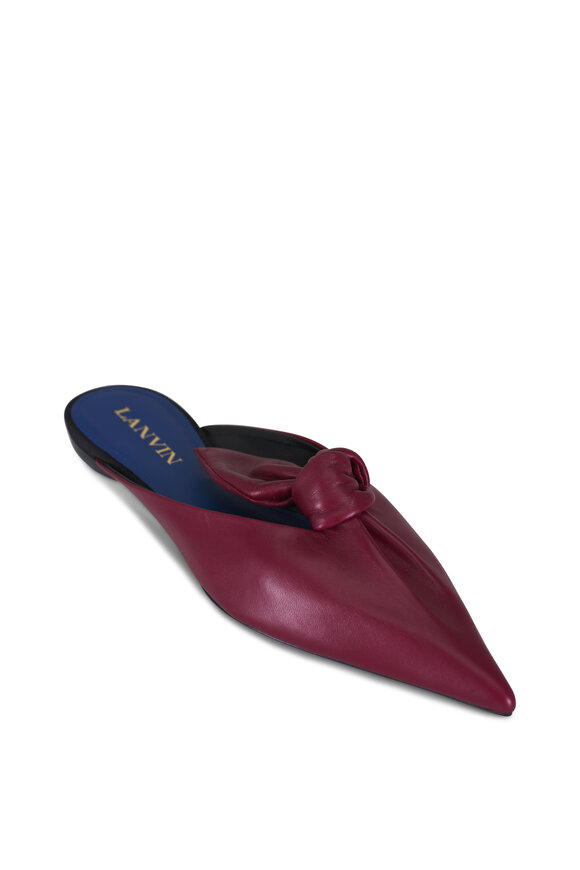 Lanvin Midnight Step Bow Bacchus Leather Mule