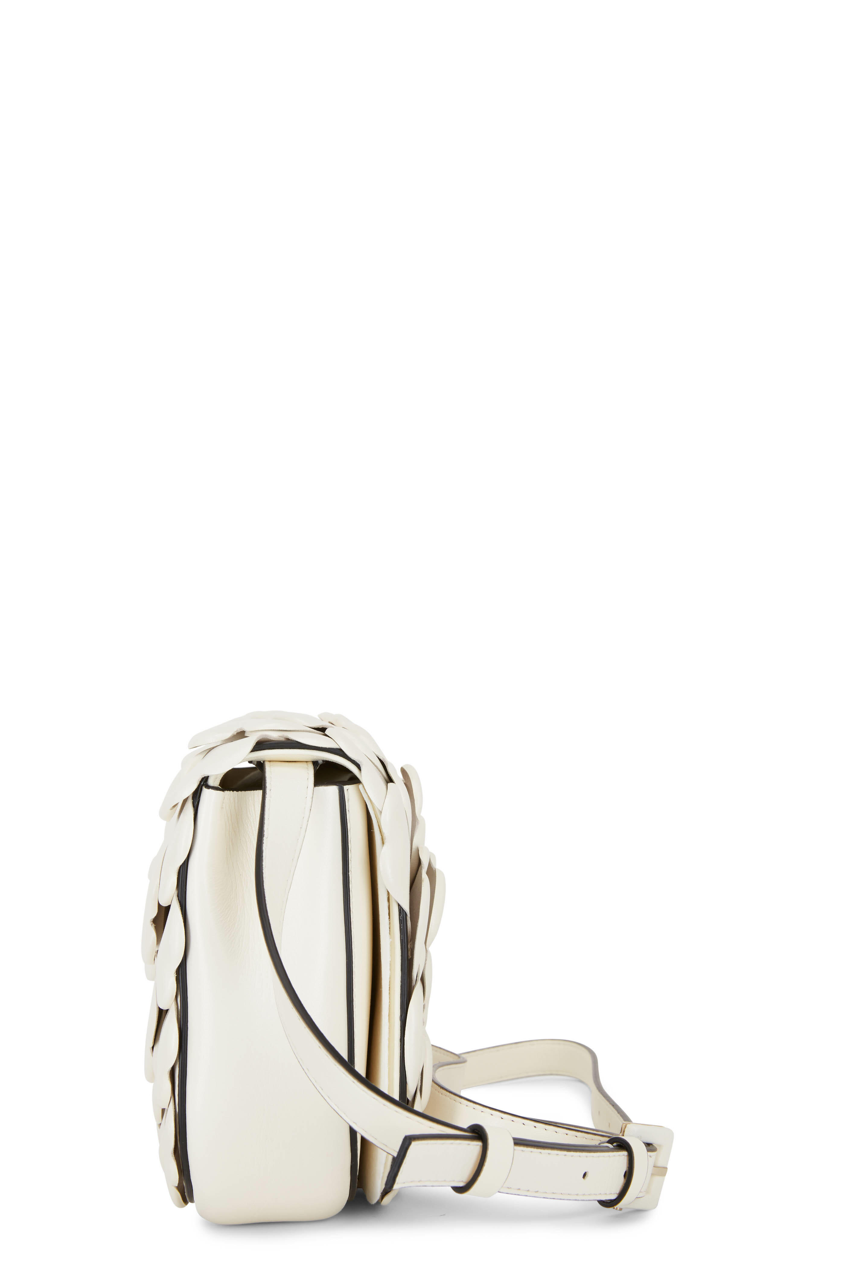 Valentino Garavani - Atelier Ivory Leather Rose Small Shoulder Bag