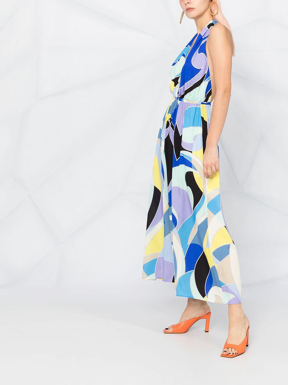 Pucci - Blue Quirimbas Print Halter Dress