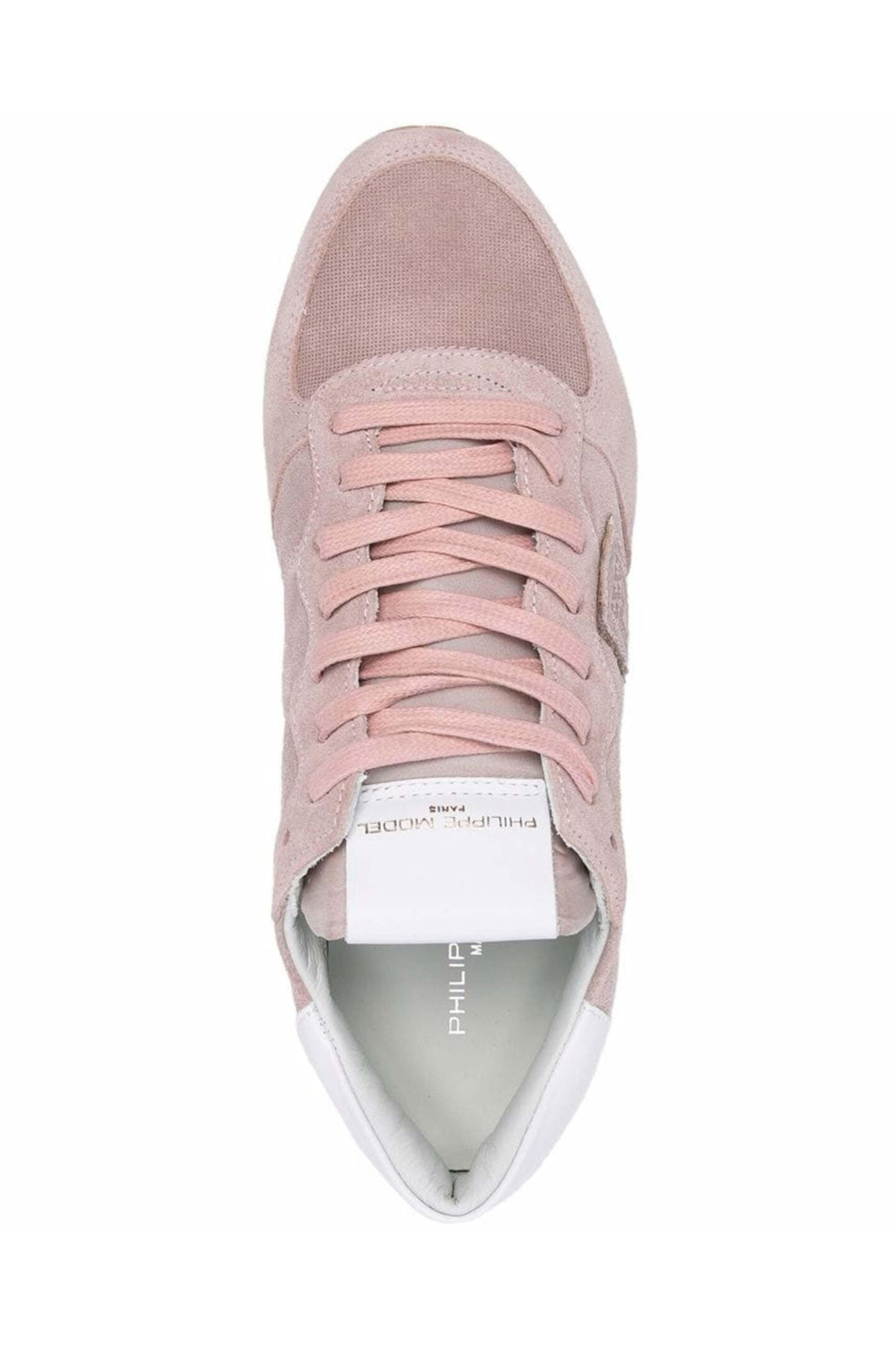 ★Philippe Model(Women)★PRSX Low Sneaker★Gipsy Daim Prsx: Woman's White/Silver Sneakers | Philippe Model Paris