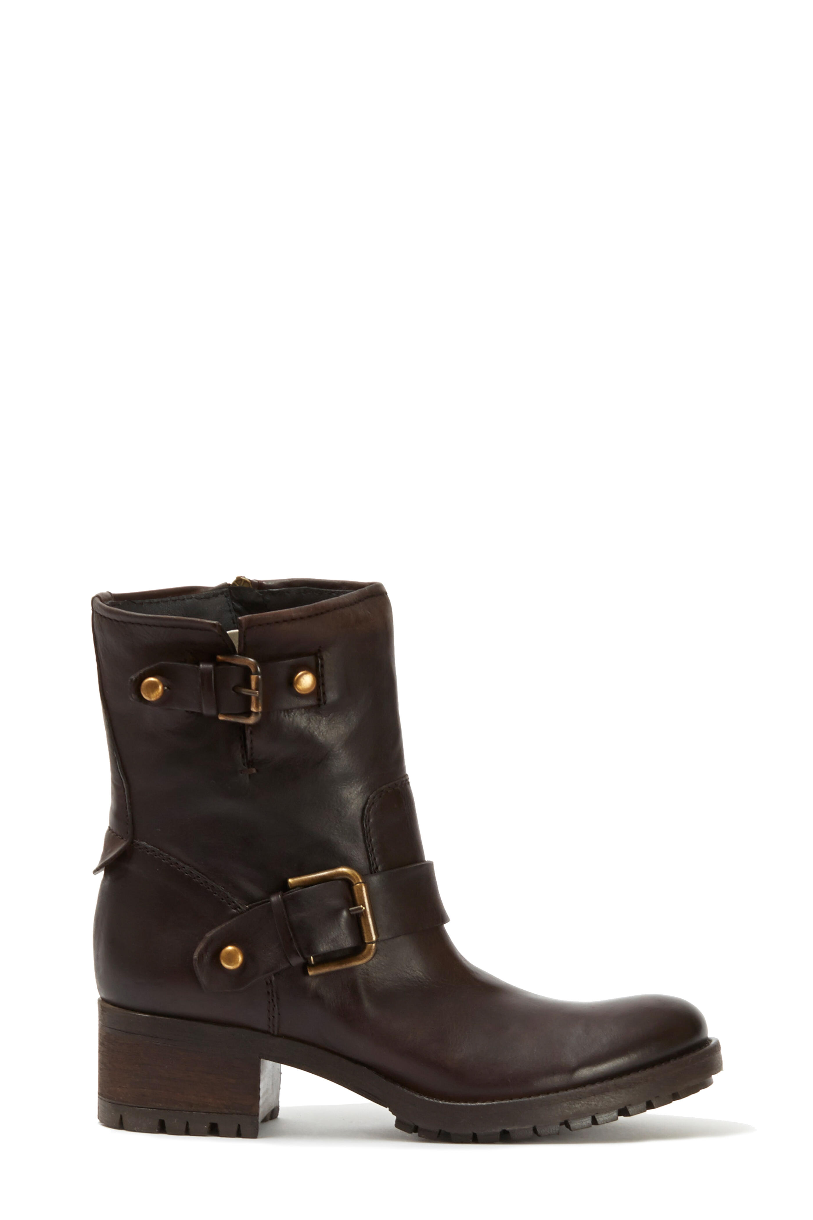 Italeau - Soho Brown Leather Short Moto Boot, 50mm