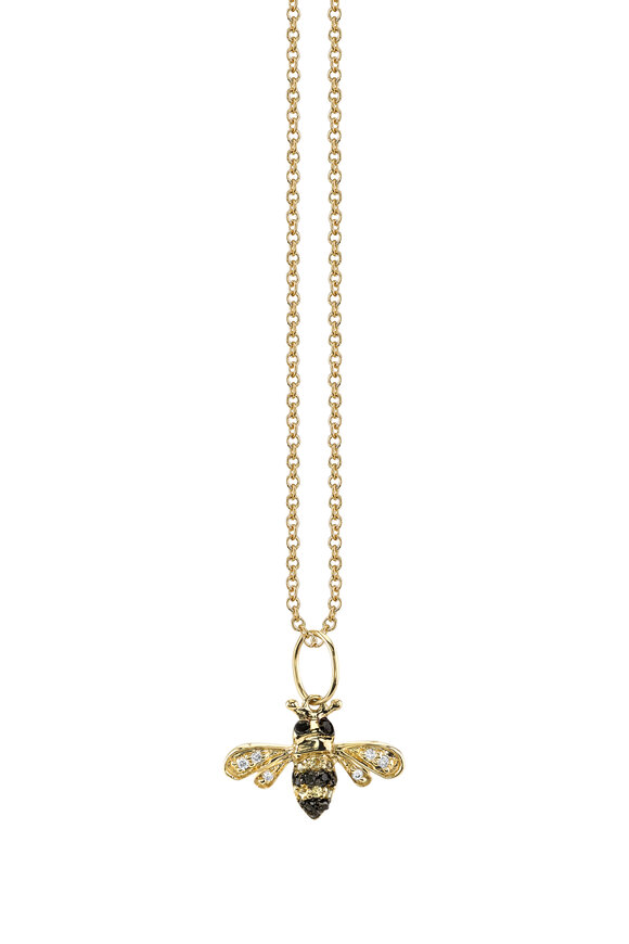 Sydney Evan Diamond Bumblebee Charm Necklace