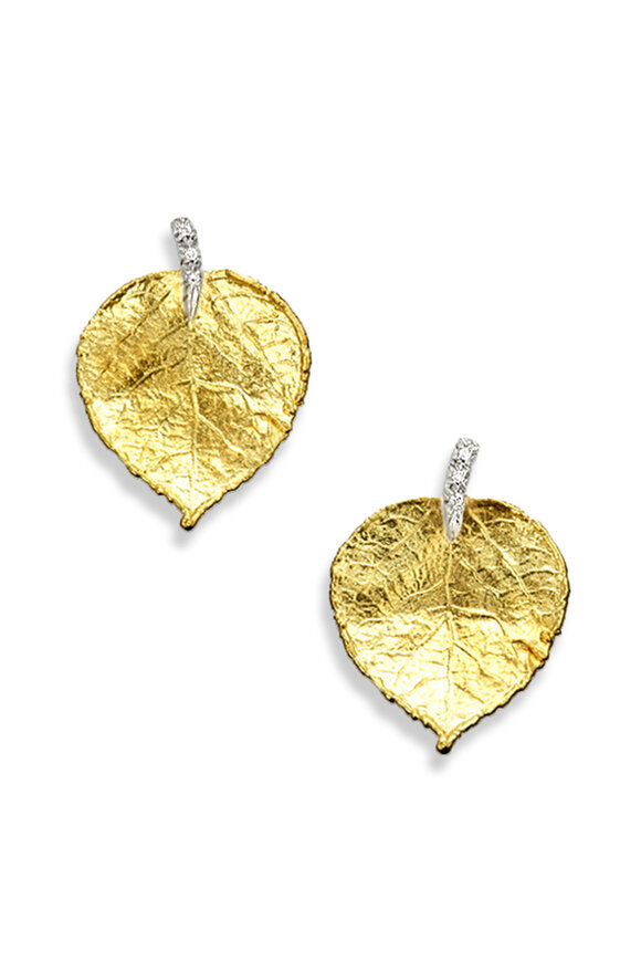 Aaron Henry Aspen Leaf Diamond Earrings - view 1