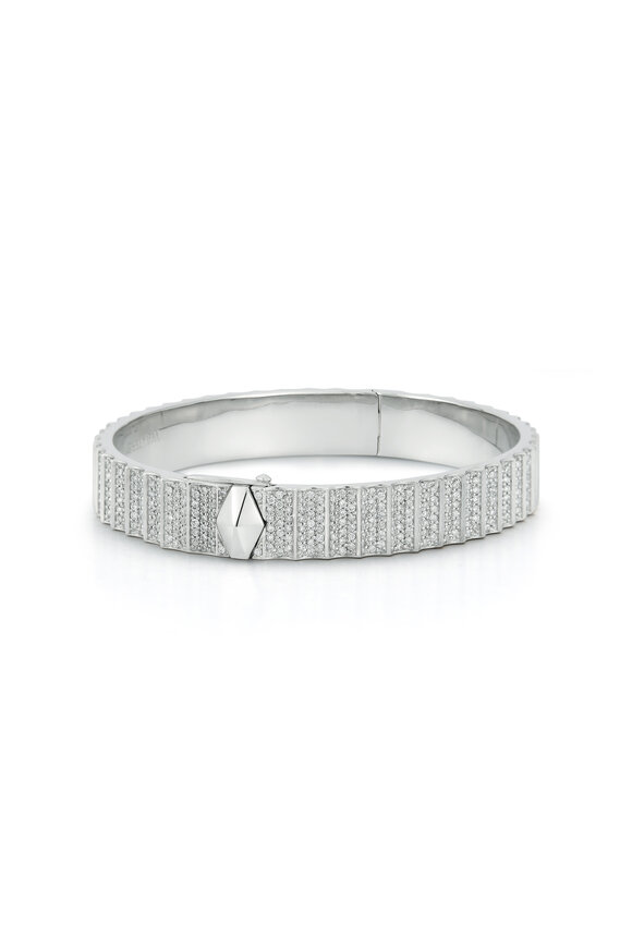 Walters Faith - Clive II All Diamond Fluted Bangle Bracelet