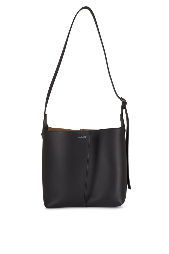 Loewe Medium Bilbao Black Leather Bucket Bag
