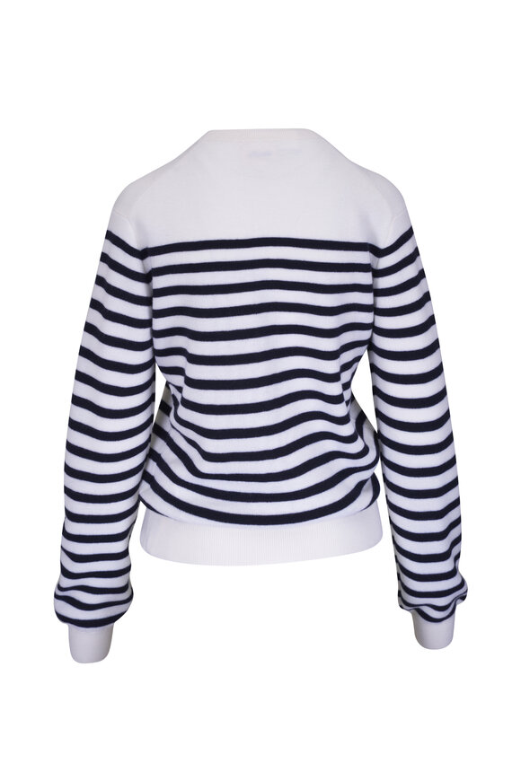 Khaite - Viola Navy & White Striped Cashmere Sweater