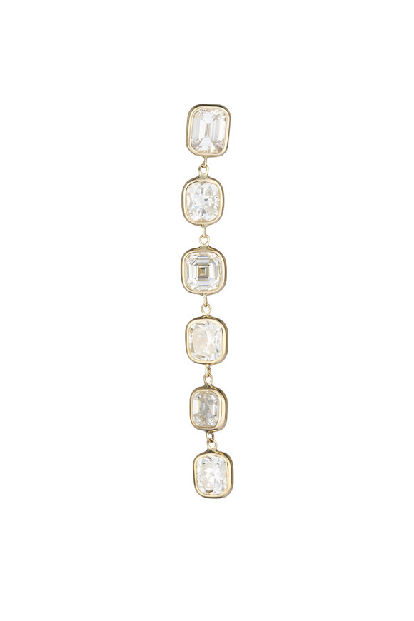 Lowy & Co Diamond Bezel Drop Earrings - view 2