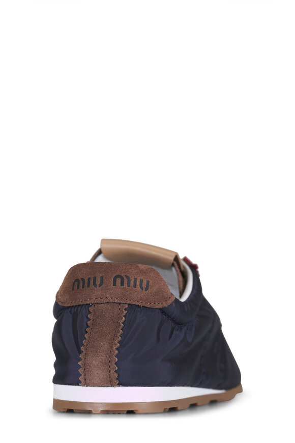 Miu Miu Plume Blue & Dark Red Nylon Sneaker - view 5