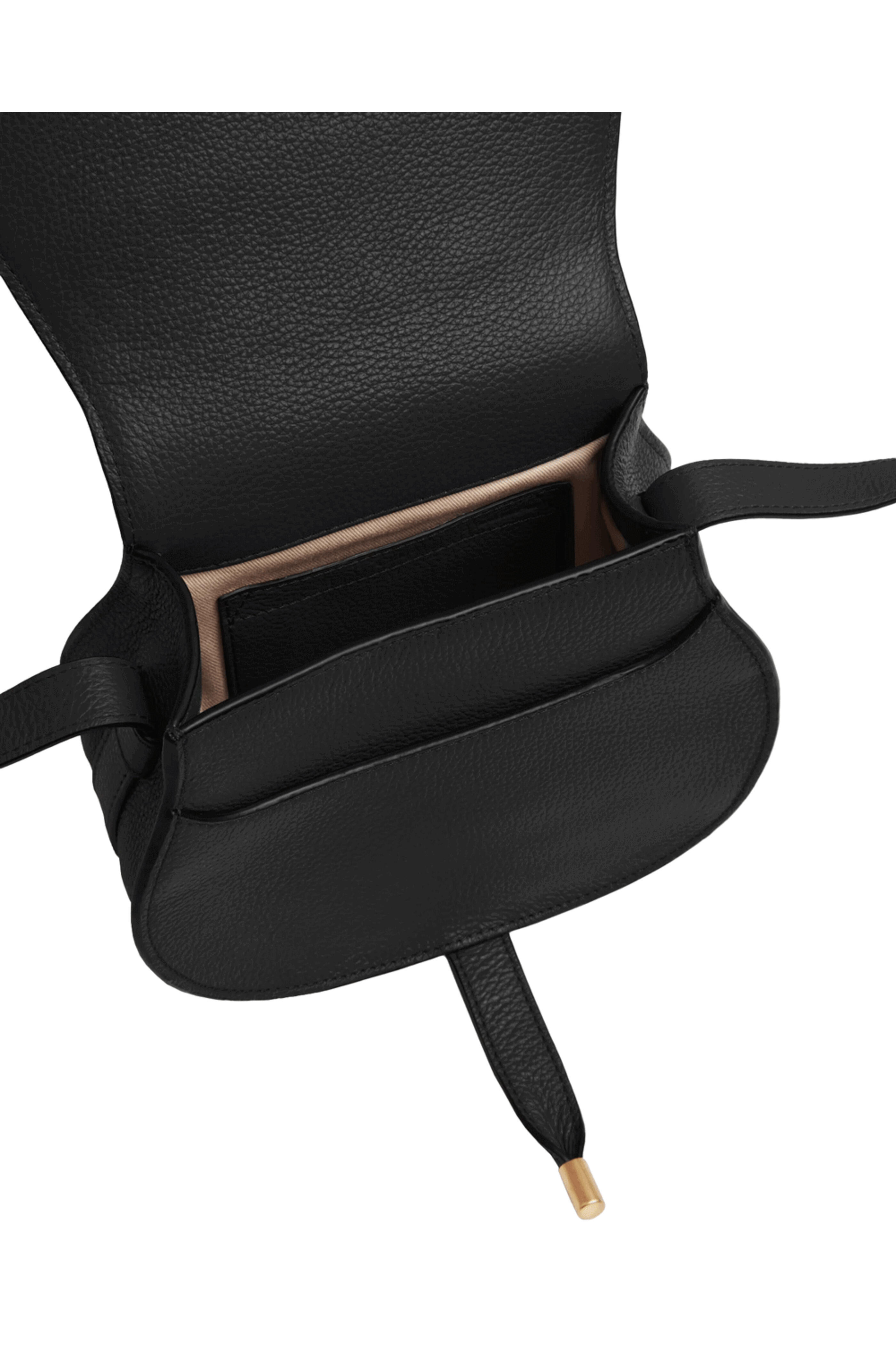 Chloé - Small Marcie Black Leather Saddle Bag