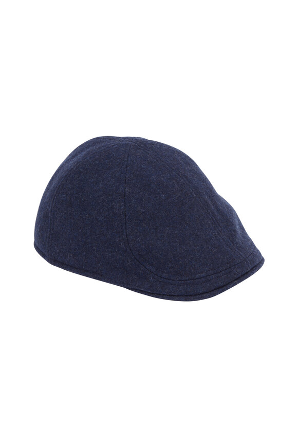 Wigens - Dark Blue Mélange Wool Pub Cap 