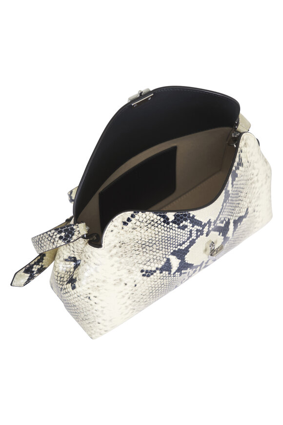 Totême T-Lock Natural Embossed Leather Clutch - view 7