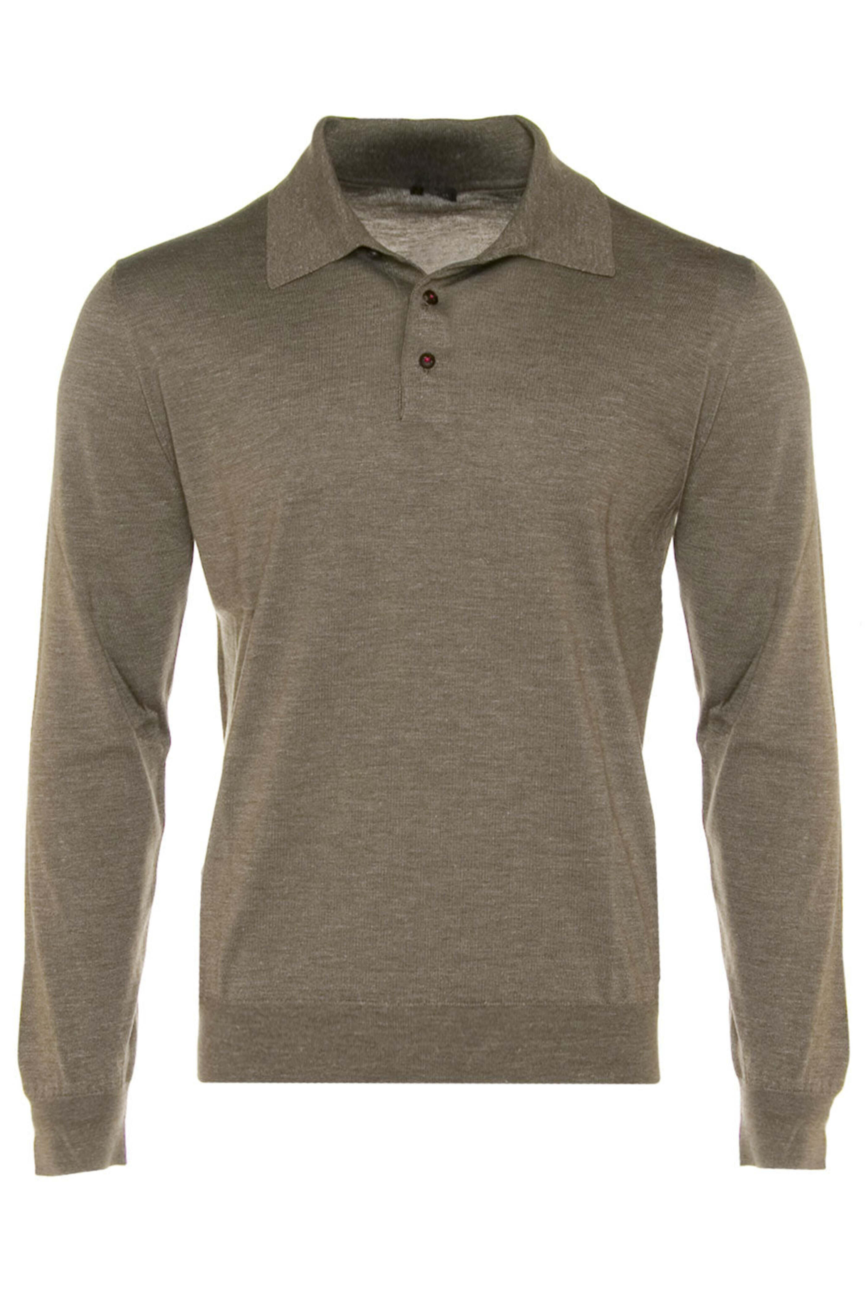 Kiton - Light Olive Long Sleeve Polo