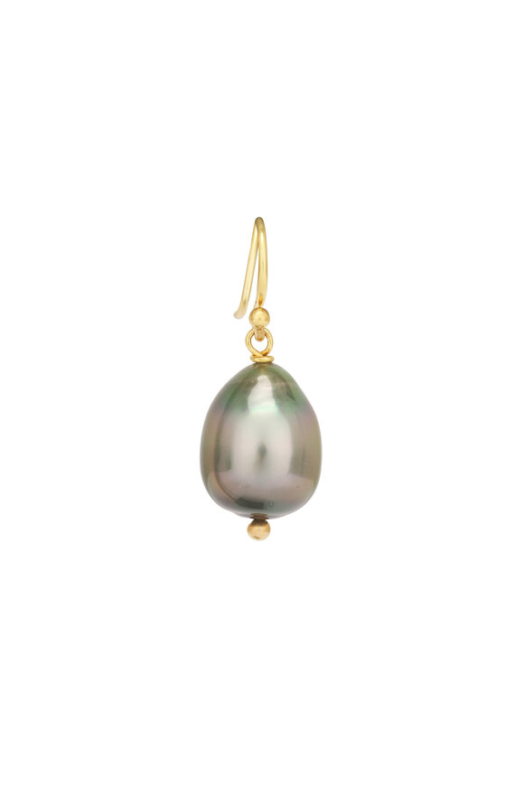 Caroline Ellen Tahitian Pearl Dangel Earrings - view 2