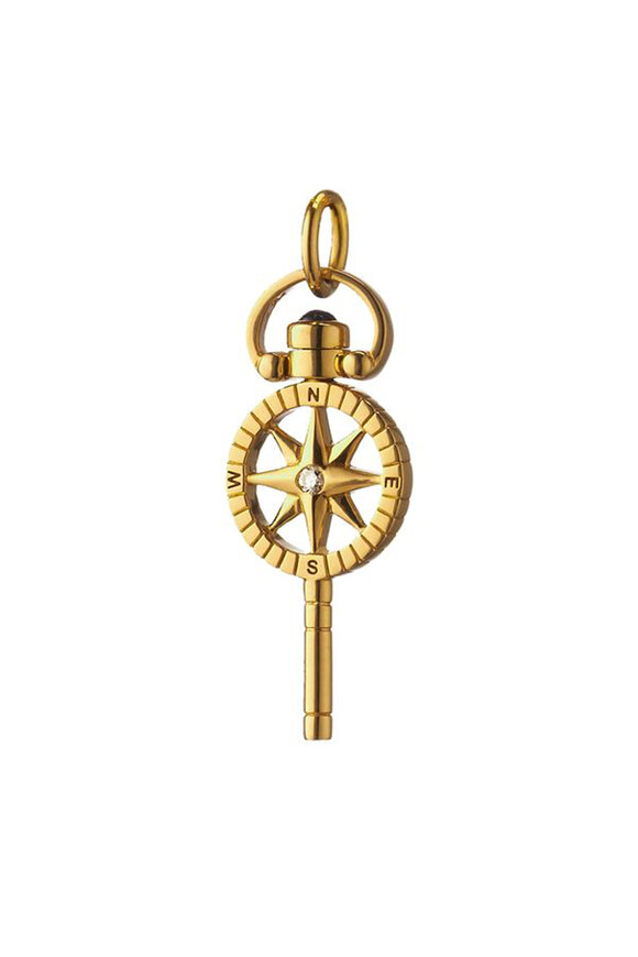 Monica Rich Kosann Mini "Travel" Compass Key with Diamond