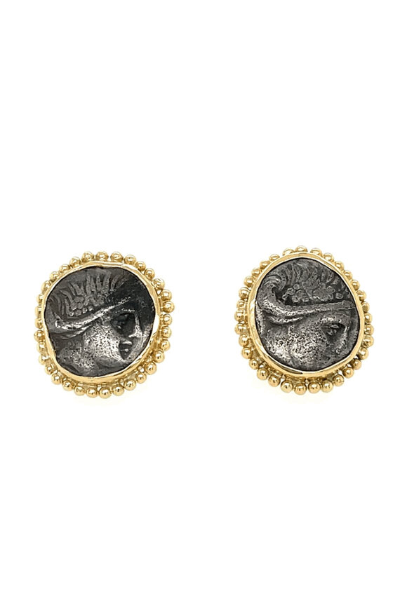 Ellen Hoffman Greek Euboia-Histiaia Coin Earrings - view 1
