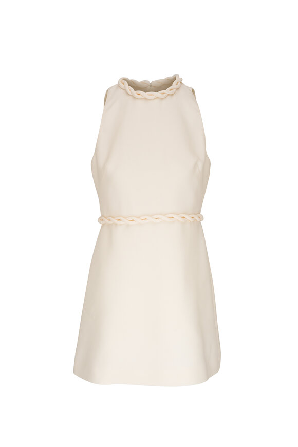 Valentino Ivory Braided Crepe Couture Dress