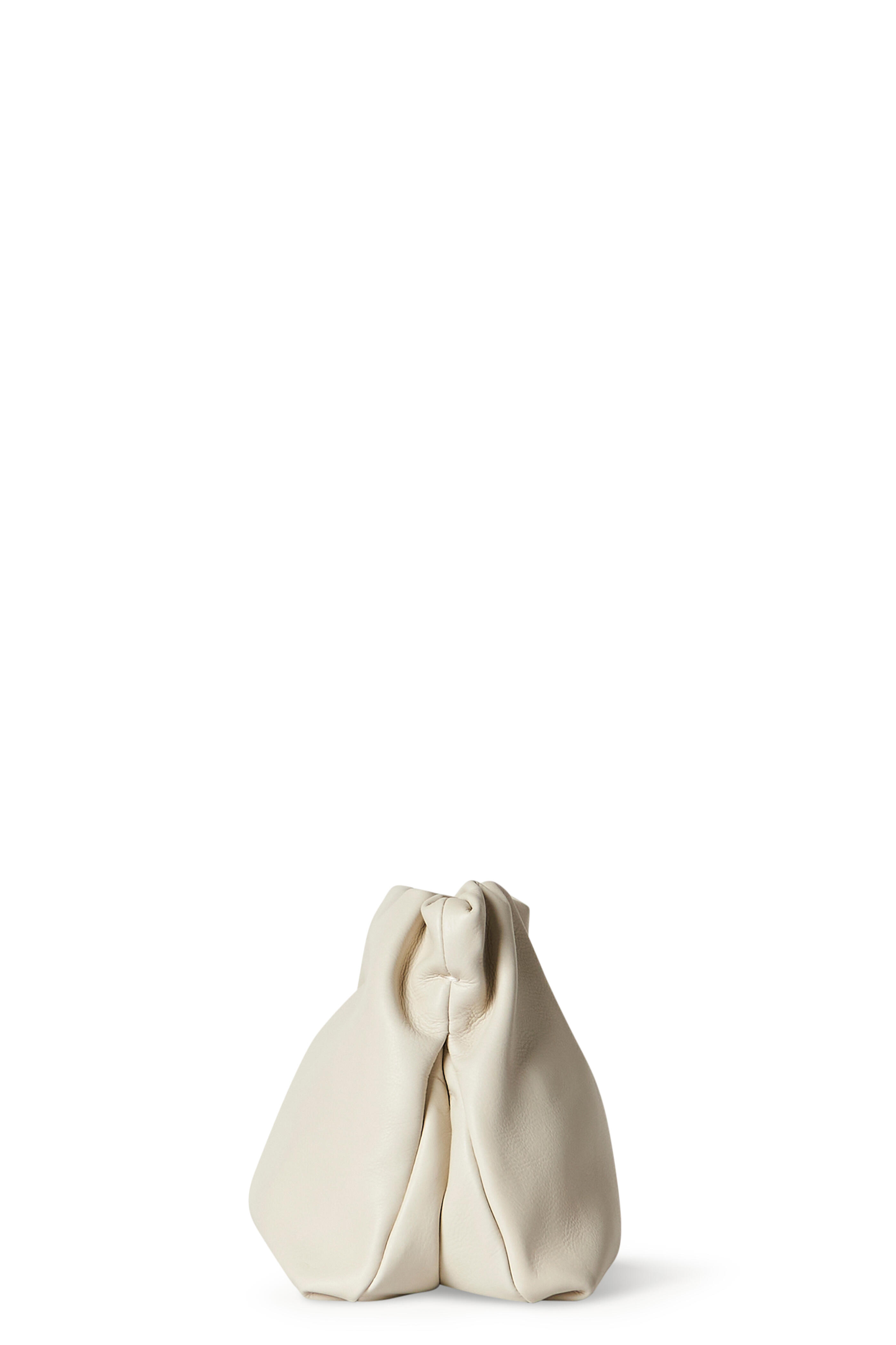 The Row - Bourse Ivory Leather Clutch