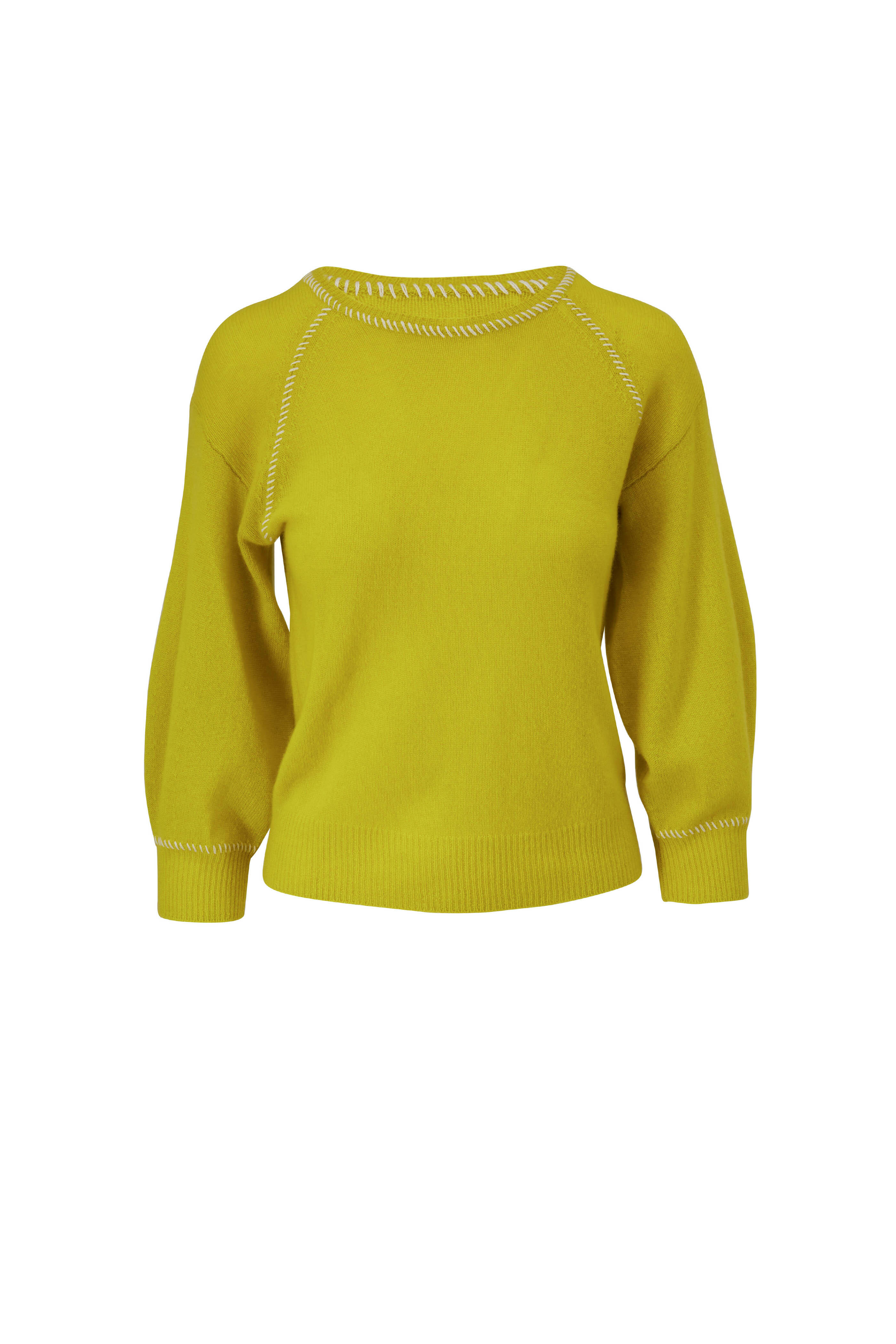 Veronica Beard Char Chartreuse Cashmere Sweater