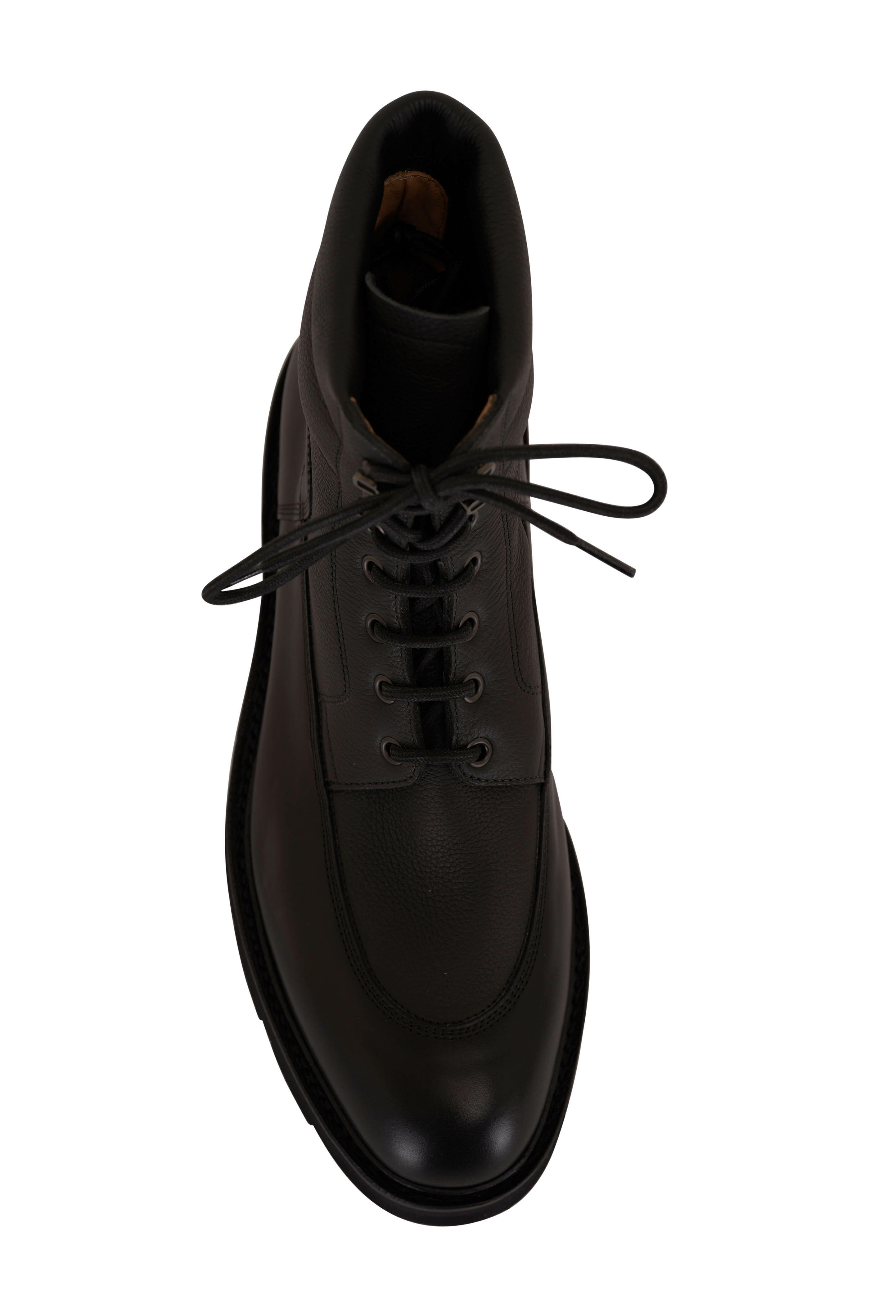 John Lobb - Weekend Black Pebbled Leather Boot | Mitchell Stores
