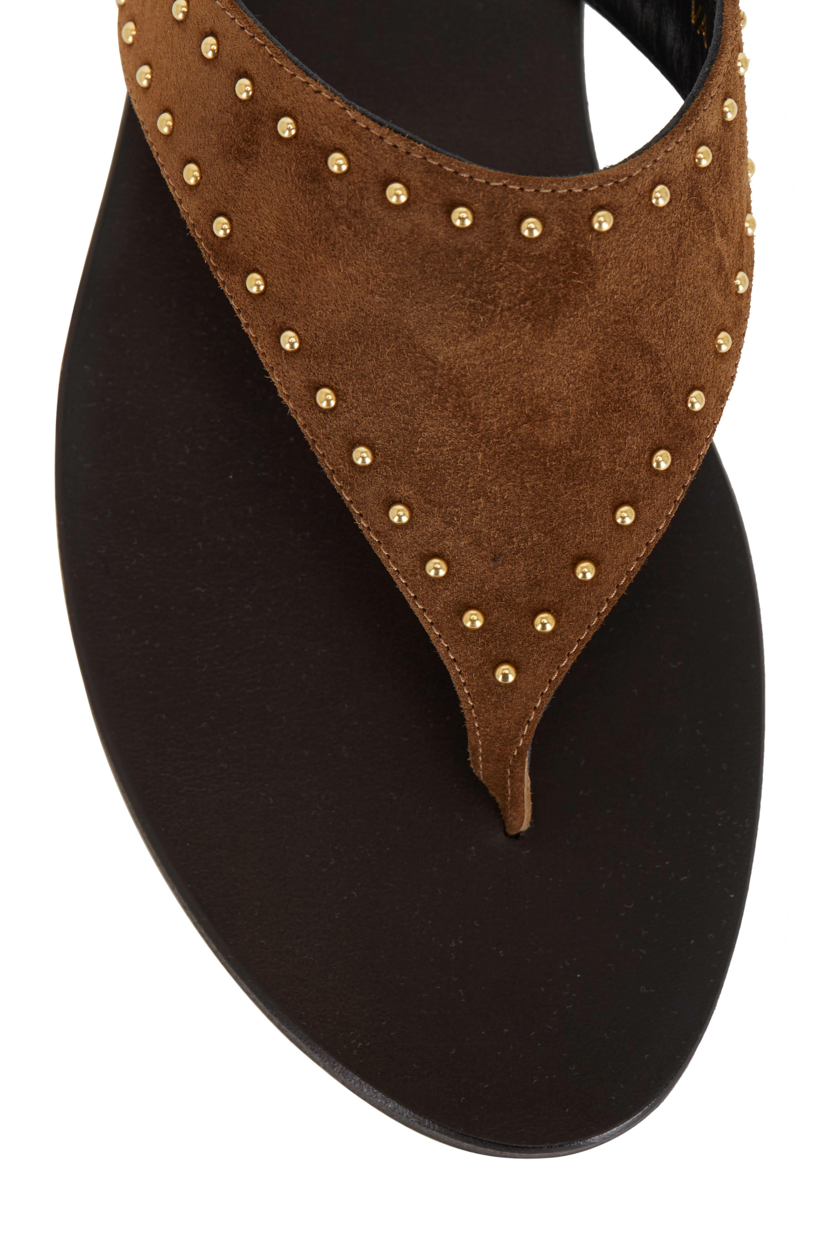 Saint Laurent - Gia Land Suede Thong Sandal | Mitchell Stores
