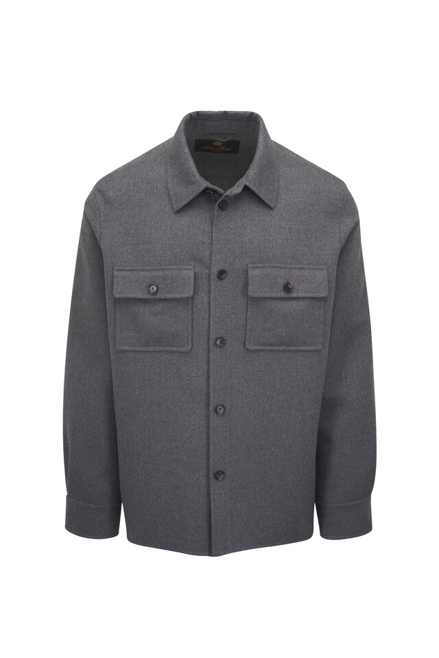 MONCLER ロコハッチフテットシャケット W1A000835963V 268 Moncler - Cabalian Gray Wool Shacket | Mitchell Stores