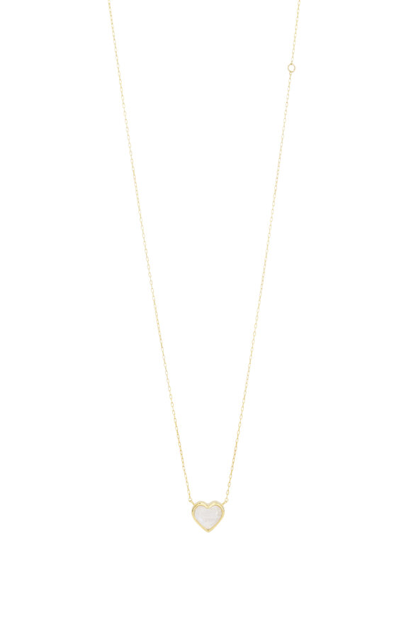 Lauren K Bea Rainbow Moonstone Heart Pendant Necklace