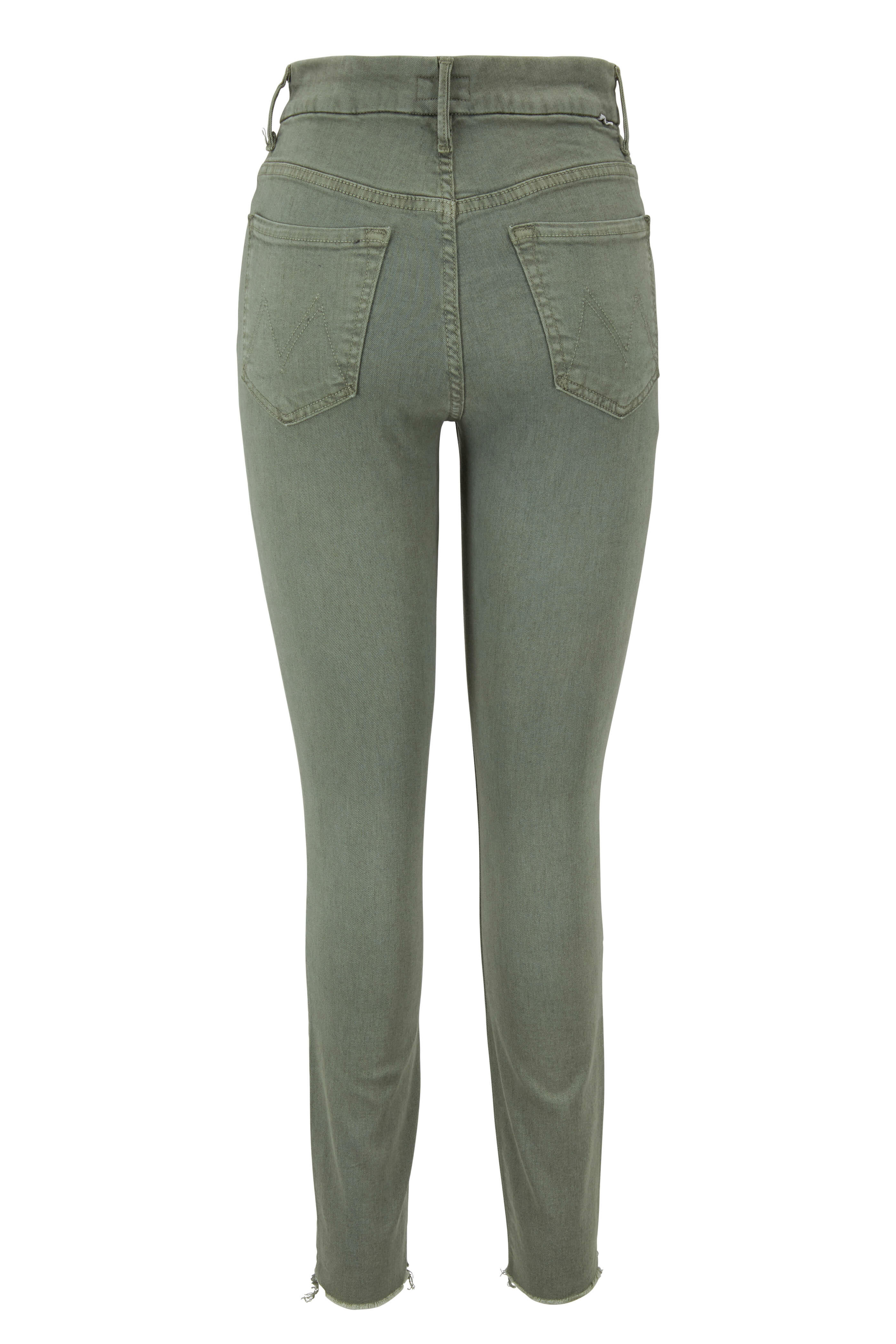 Mother - The Looker Army Green High-Rise Ankle Fray Jean