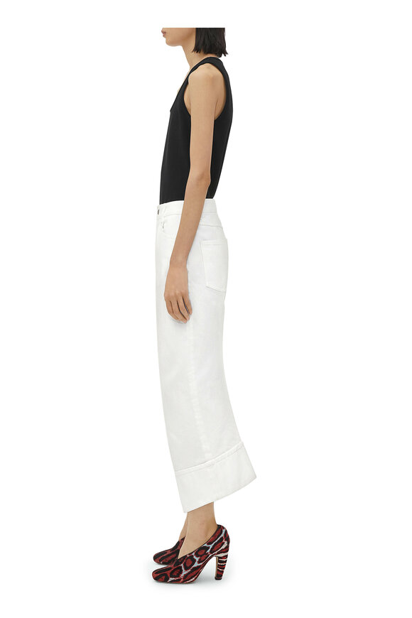 Bottega Veneta - White Soft Curved Shape Denim Pant 