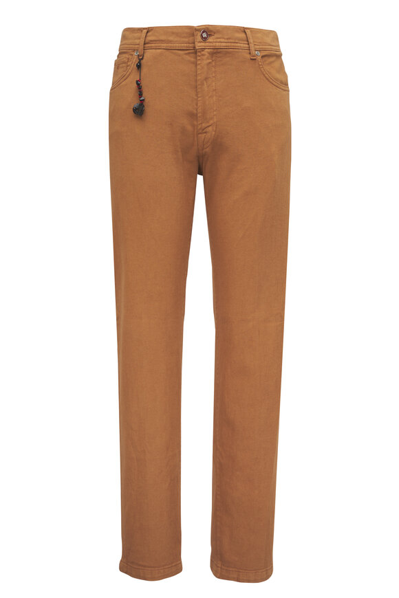 Marco Pescarolo Rust Linen & Cotton Blend Five Pocket Pant