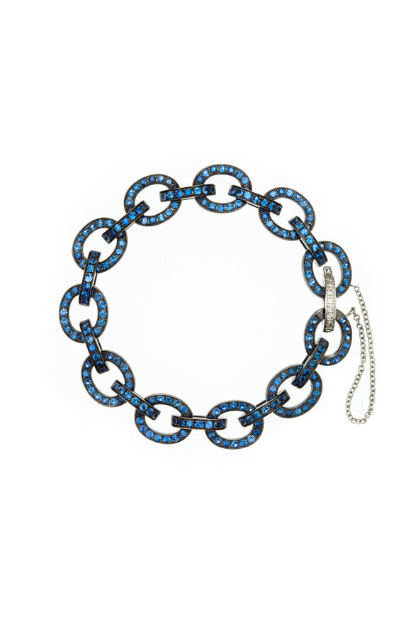 Nam Cho 18k White Gold Blue Sapphire & Diamond Bracelet