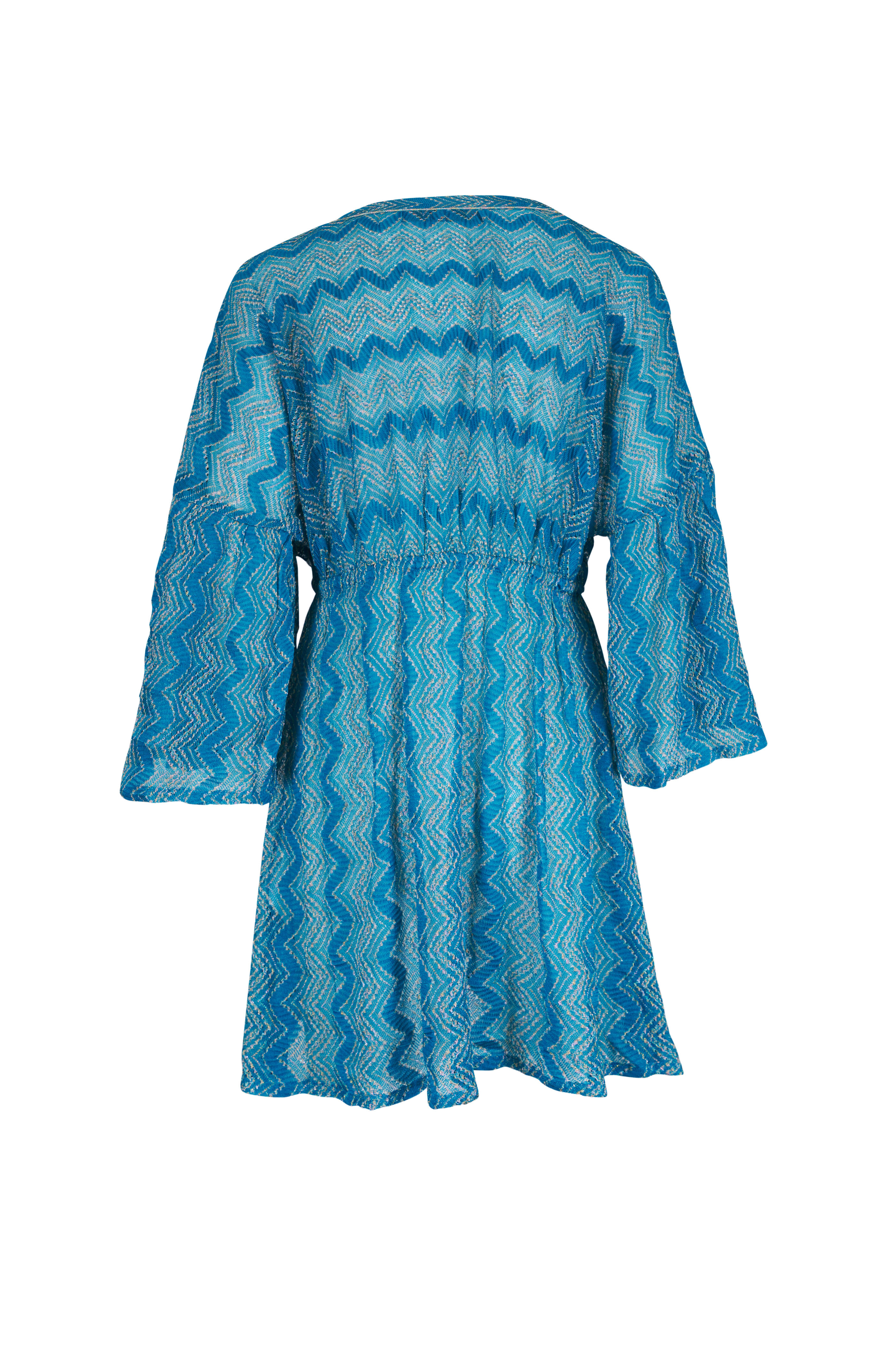 Missoni - Admiral Blue Chevron Tone-On-Tone Short Coverup