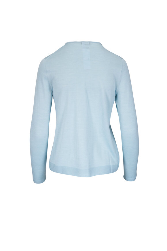 Akris - Blue Moonstone Cashmere & Silk Seamless Knit Top